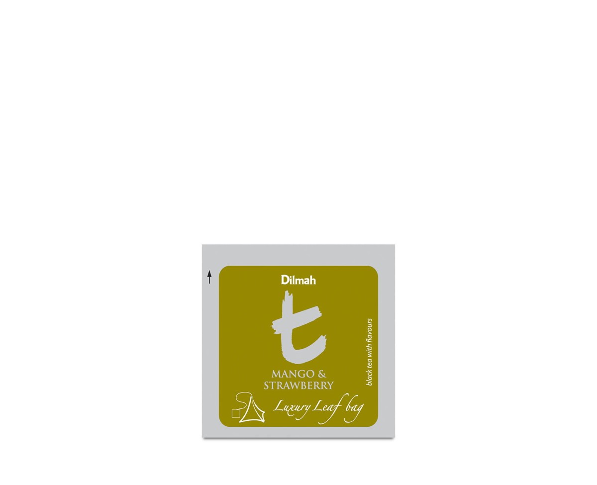 Herbaty czarne aromatyzowane stożki w kopertach Dilmah t-Series Mango & Strawberry [50x2g] Cejlońska czarna herbata z aromatem mango i truskawki 1