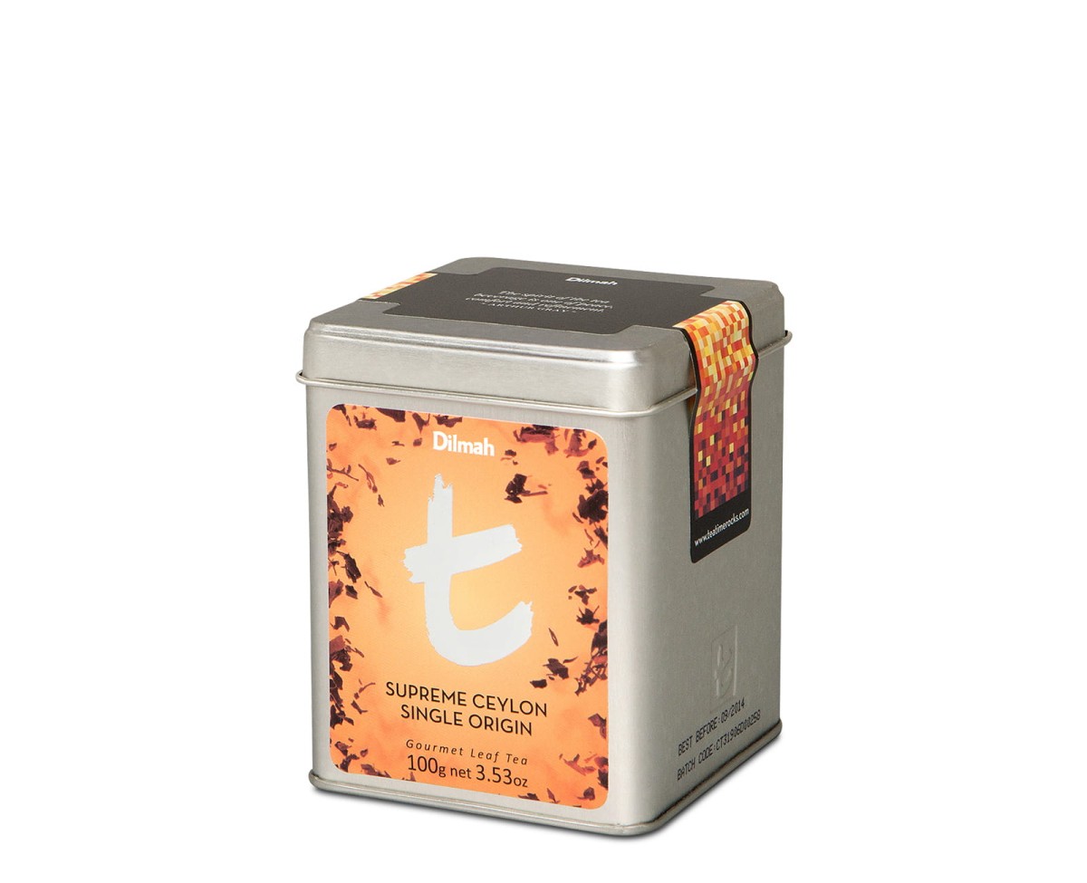 Herbata Czarna sypka - Dilmah Supreme Ceylon Single Origin [100g] - Cejlońska czarna herbata - 100g sypkiej herbaty liściastej w puszce - 1