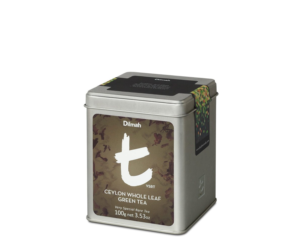 Dilmah Ceylon Whole Leaf Green Tea [100g] - Cejlońska zielona herbata o całych liściach - 100g sypkiej herbaty liściastej w puszce - 1