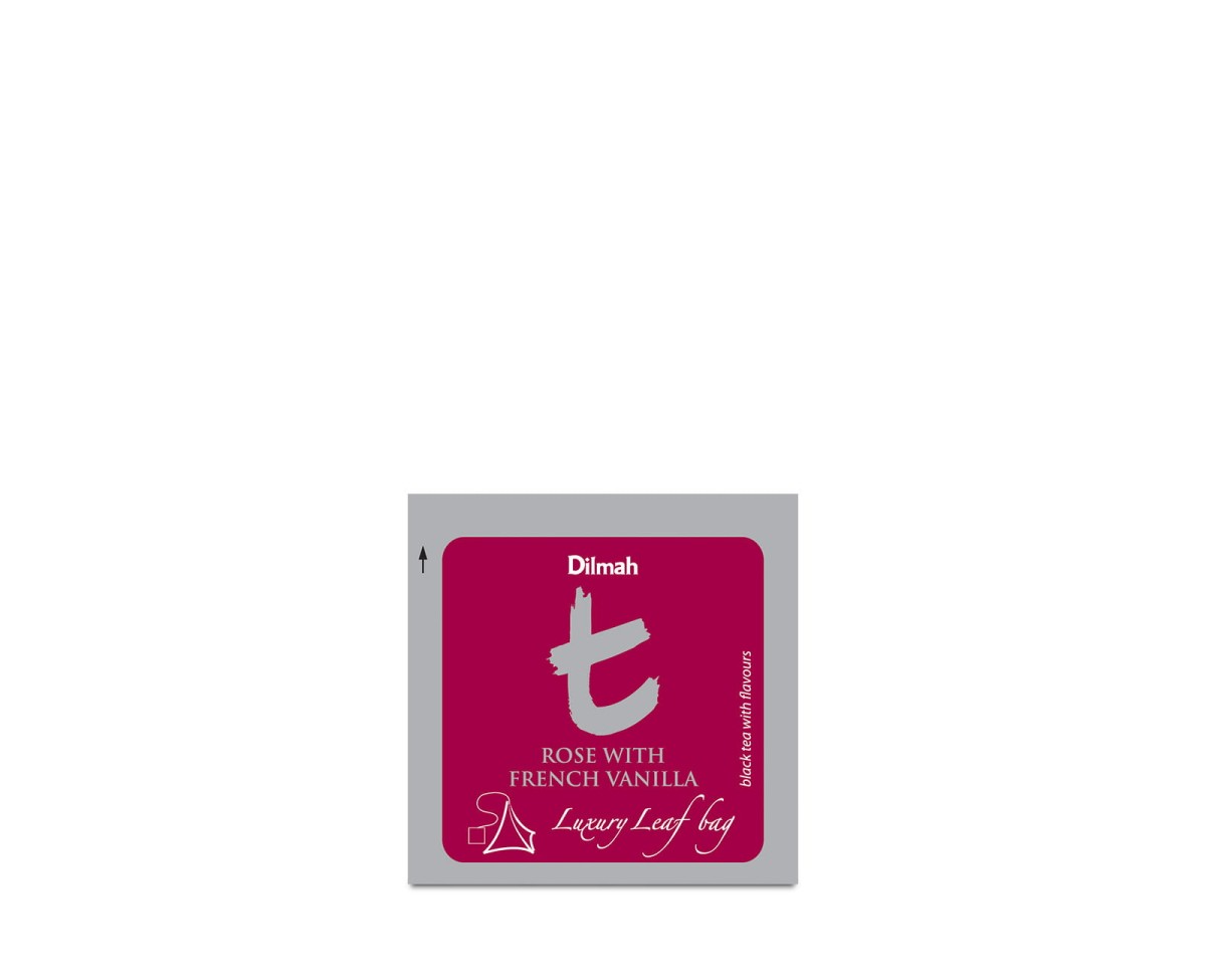 Herbaty czarne aromatyzowane stożki w kopertach Dilmah t-Series Rose with French Vanilla [50x2g] Cejlońska czarna herbata z aromatem róży i francuskiej wanilii 1