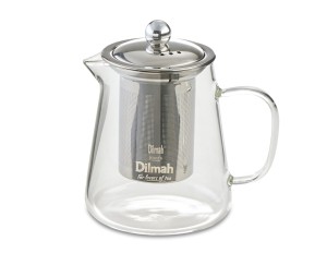 Czajniczek szklany z metalowym zaparzaczem Endane [z logo Dilmah]