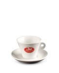 Filiżanka ze spodkiem do kawy cappuccino [z logo Saquella]