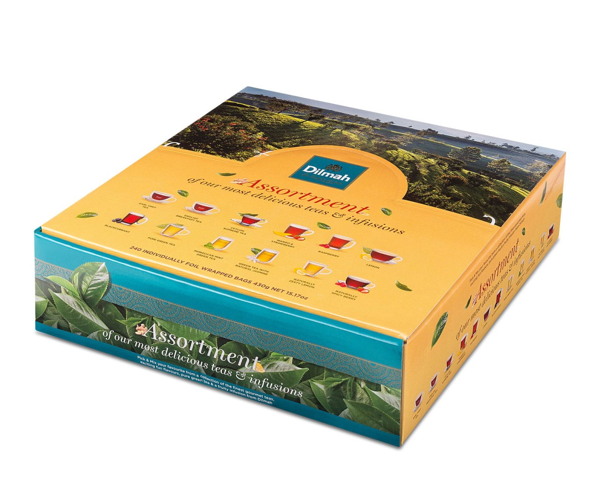 Herbaciane zestawy - Dilmah Pick & Mix [240x2g/1,5g] - Zestaw herbat i ziół (po 20 kopert z 12 rodzajów) - 240 torebek ekspresowych 2g/1,5g z zawieszką w kopercie 1