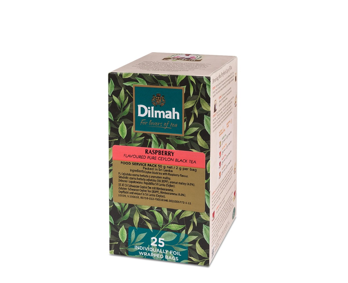 Dilmah Raspberry [25x2g] Cejlońska czarna herbata z aromatem maliny.jpg