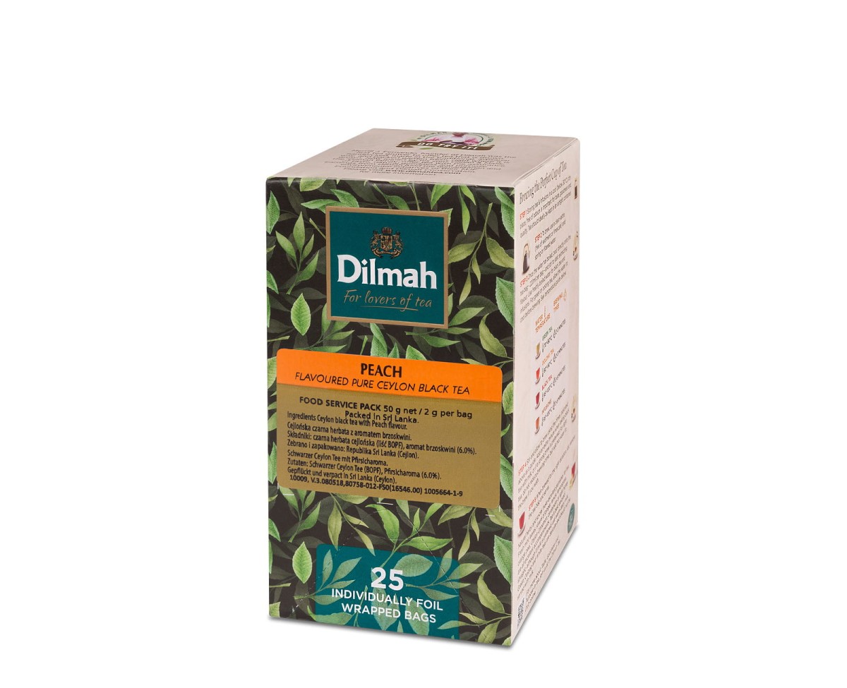 Dilmah Peach [25x2g] Cejlońska czarna herbata z aromatem brzoskwini.jpg