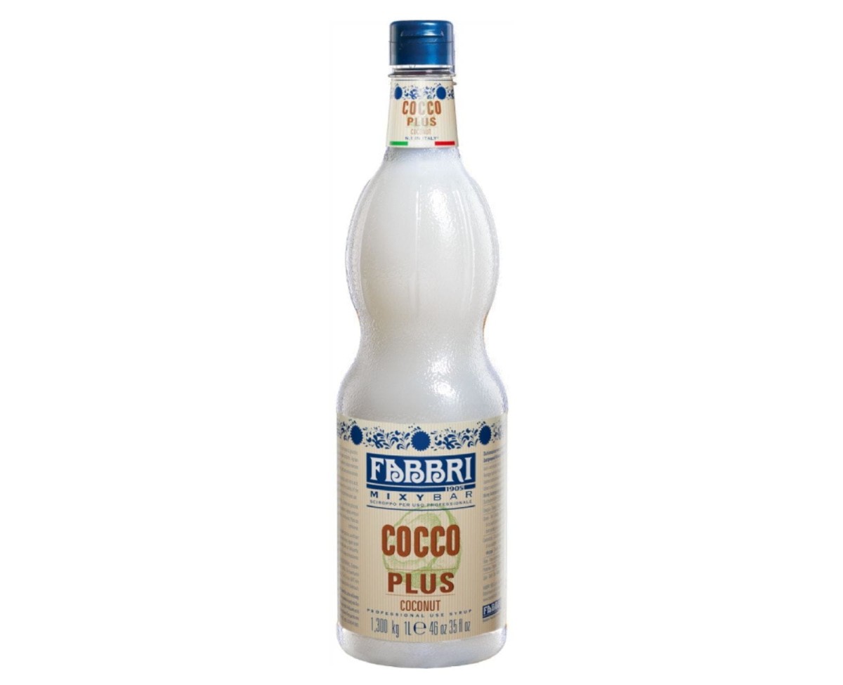 Syrop barmański kokosowy, o dużej zawartości owoców - Fabbri Mixybar Cocco Plus / Coconut - butelka 1000ml - 13791