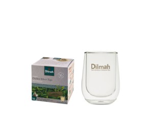 Zestaw na Dzień Matki - Biała herbata Dilmah Ceylon Silver + Szklanka Lumiere