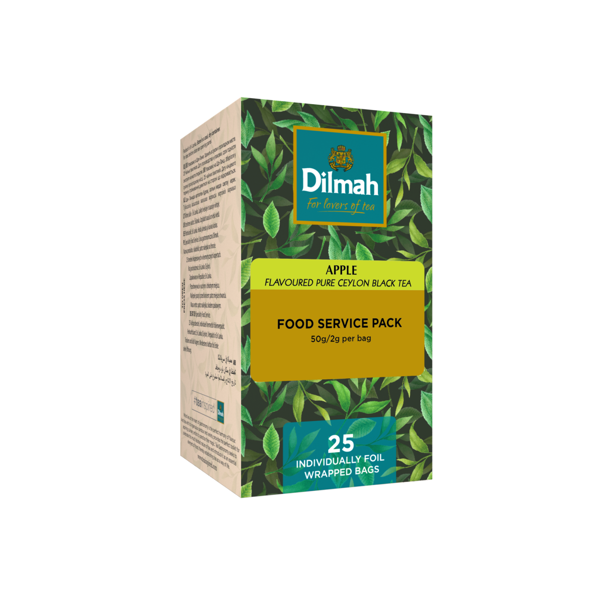 Herbata czarna aromatyzowana w porcjach - Dilmah Apple [25x2g] - Cejlońska czarna herbata z aromatem jabłka- 25 torebek ekspresowych 2g z zawieszką w kopercie 1