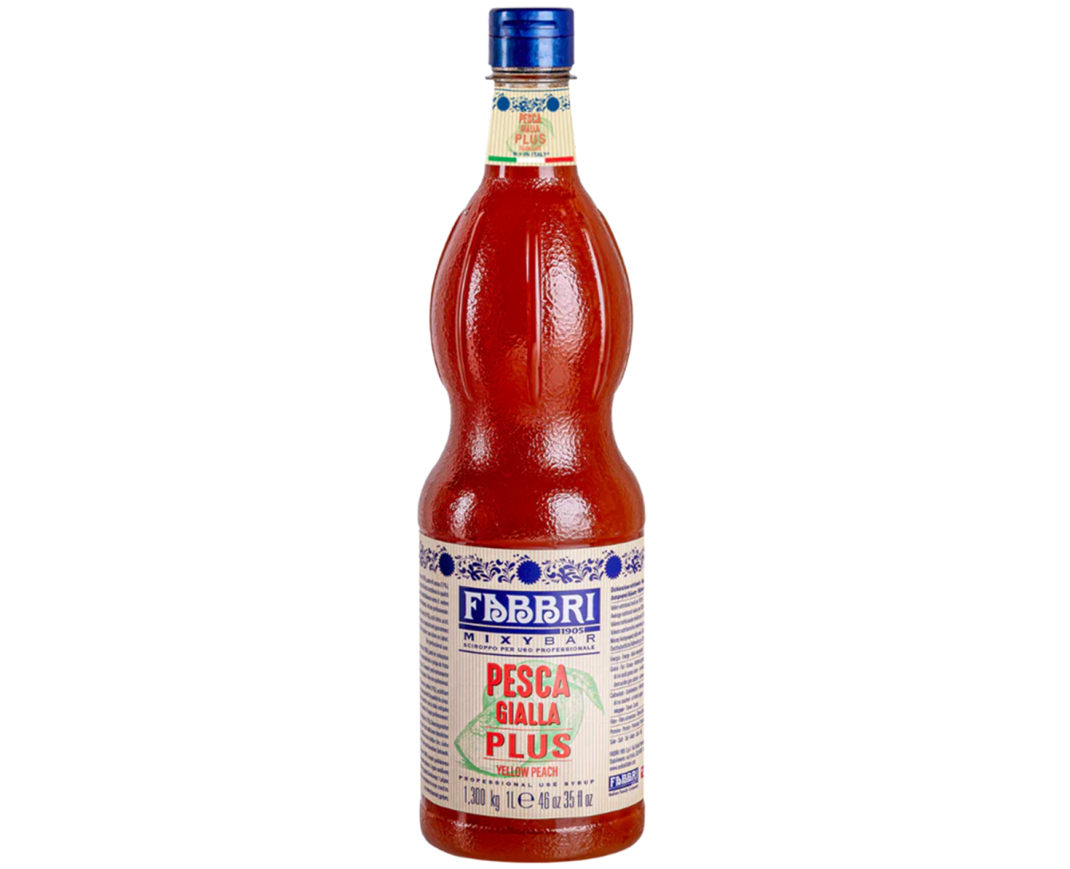 Syropy barmańskie - Fabbri Mixybar Pesca Gialla Plus / Yellow Peach Plus [1000ml] - Wysoko skoncentrowany syrop barmański brzoskwiniowy, o dużej zawartości owoców - 1000ml - 1