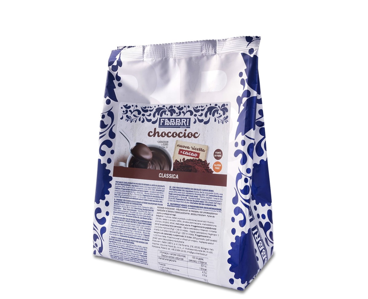 Fabbri Chococioc Classica [1000g] - Czekolada pitna, rozpuszczalna do sporządzania napojów o smaku czekoladowym. Klasyczna. 1000g - 1