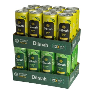 Mrożona Herbata w Puszce DILMAH ICE TEA Czarna i Zielona 330ml 2x12szt