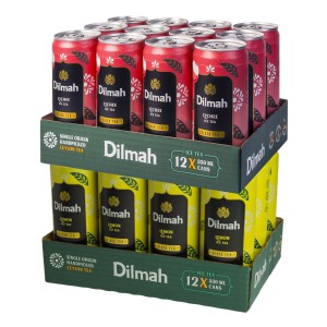 Czarna mrożona Herbata w Puszce DILMAH ICE TEA Lychee & Lemon 330ml 2x12szt