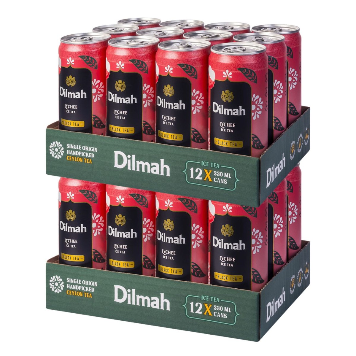 Czarna mrożona Herbata w Puszce DILMAH Lychee BLACK ICE TEA 330ml X 24szt - 1