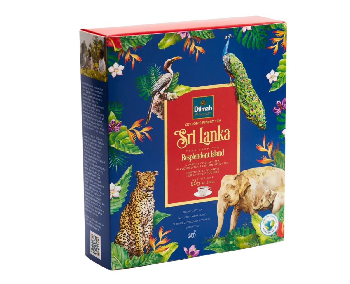 Zestawy herbat - Dilmah Resplendent Island -  Zestaw herbat czarnych i czarnych aromatyzowanych (po 10 kopert z 4 rodzajów). 40 torebek ekspresowych 2g z zawieszką w kopercie 1