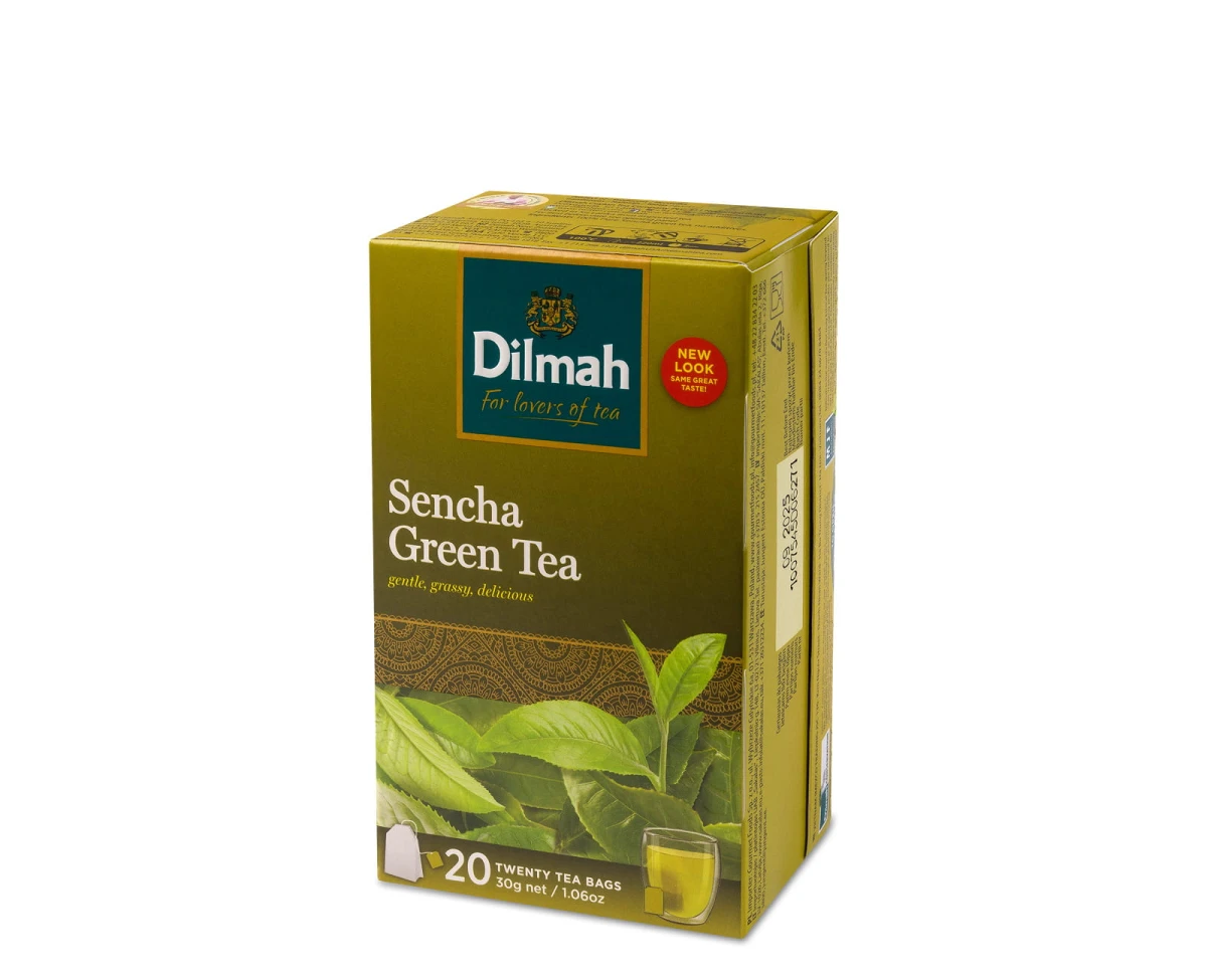 Zielona herbata Sencha - Dilmah Green Tea Sencha - 20 torebek ekspresowych 1,5g z zawieszką