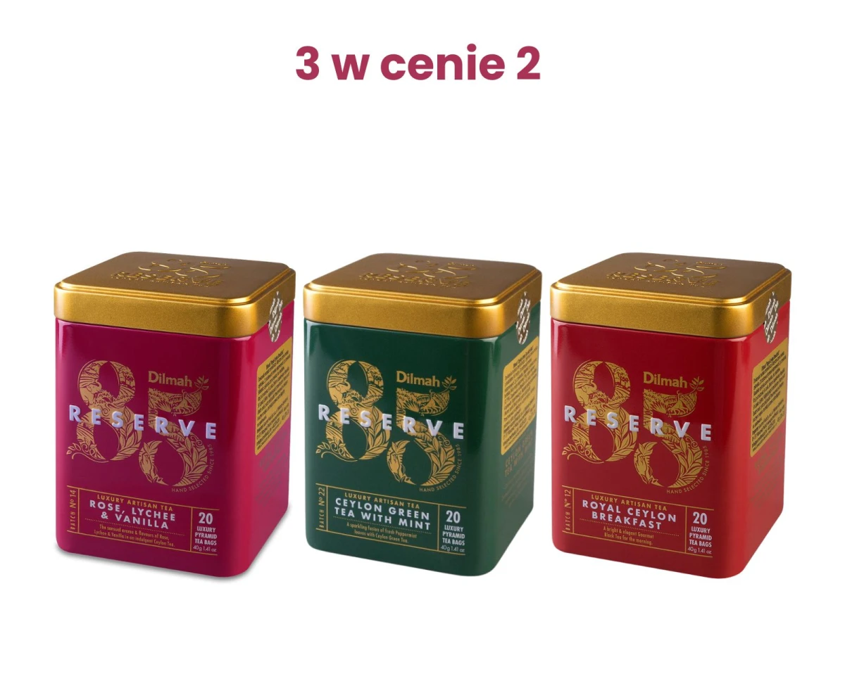Herbaty i napary - komplet - Zestew herbat Dilmah 85 Reserve 3 W CENIE 2