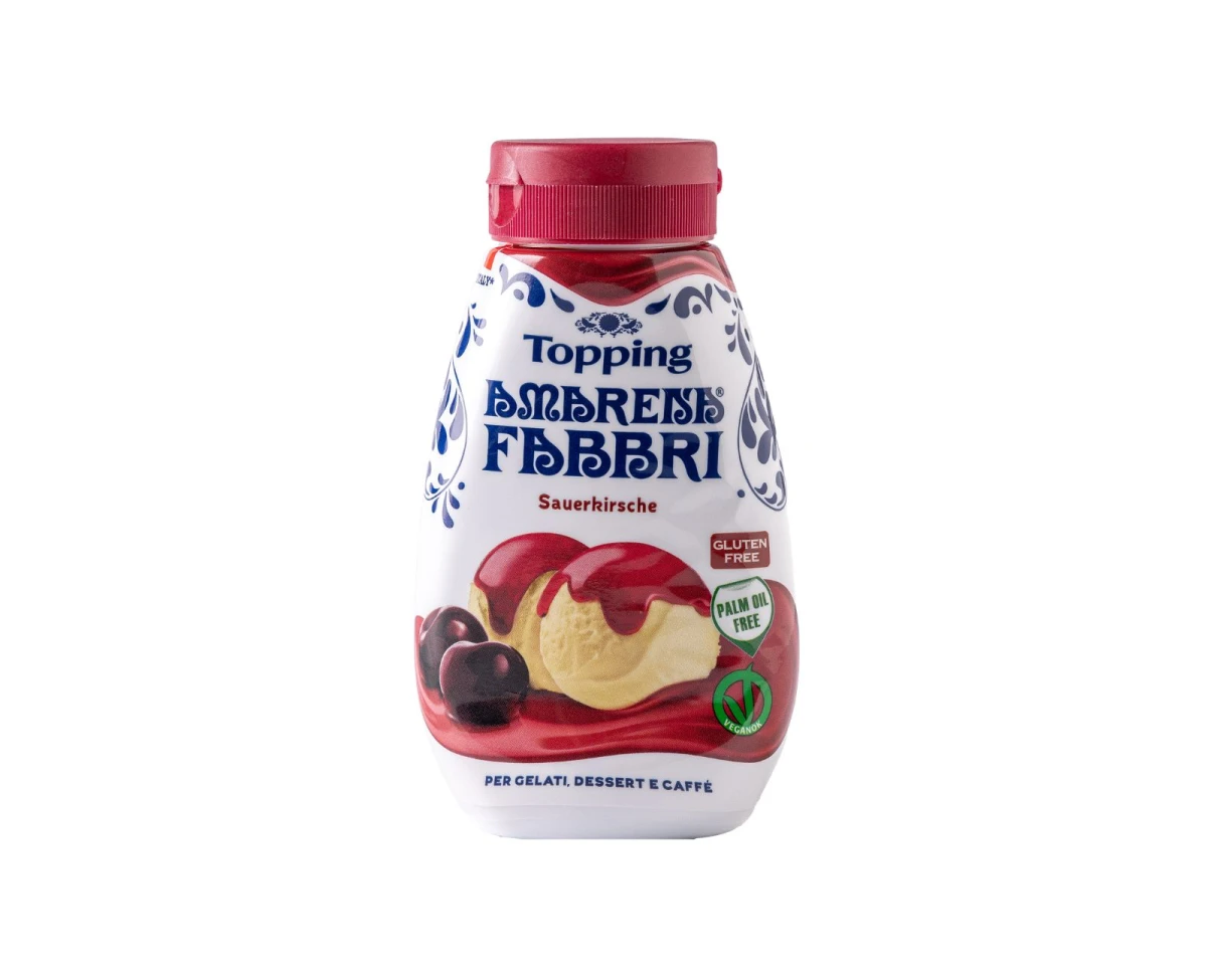 Sosy do deserów i lodów - Fabbri Minitopping Amarena [225g] - Kremowy sos wiśniowy polewa wiśniowa 225g / 165ml - 4