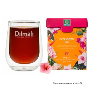 Prezent dla Mamy Dzień Matki Herbata CYTRUSOWY RAJ Dilmah + Szklanka
