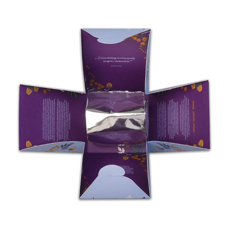 Oryginalne otwieranie się pudełka herbaty Dilmah Warming Earl Grey.